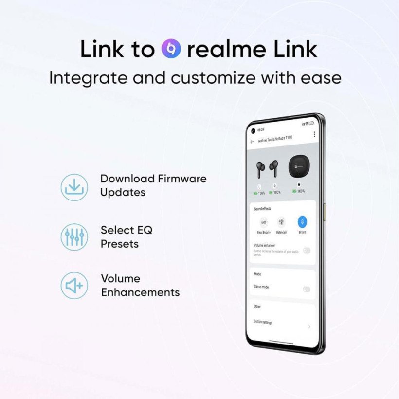 Навушники TWS realme Buds T110 White  Фото №0
