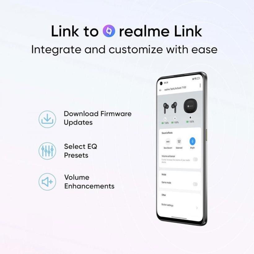 Наушники TWS realme Buds T110 Green  Фото №8