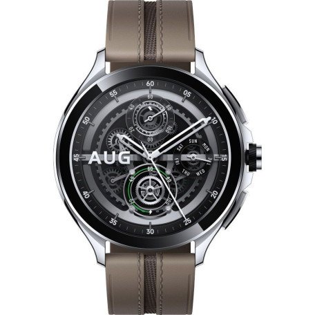 Смарт-годинник Xiaomi Watch 2 Pro Bluetooth Silver Case with Brown Leather Strap (BHR7216GL)