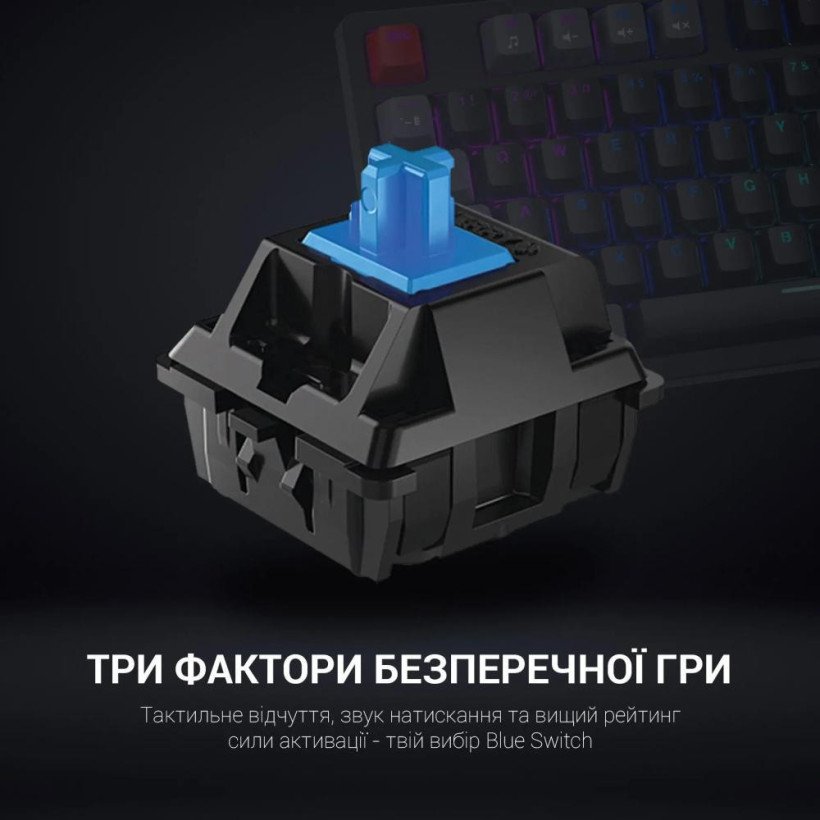 Клавиатура GamePro MK120 Blue Switches USB Black (MK120B)  Фото №8