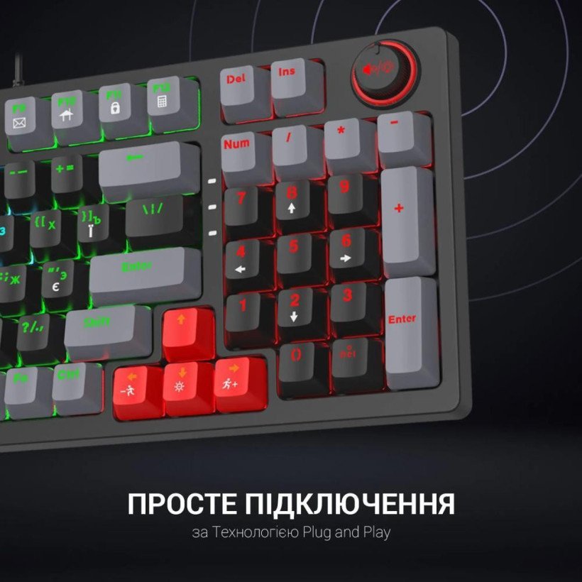 Клавиатура GamePro MK120 Blue Switches USB Black (MK120B)  Фото №10