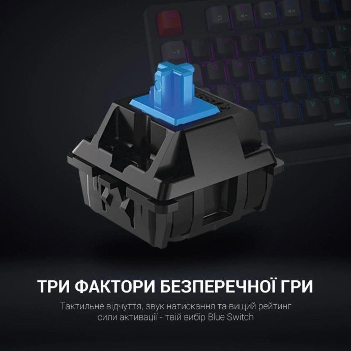 Клавіатура GamePro MK120 Blue Switches USB Black (MK120B)  Фото №8