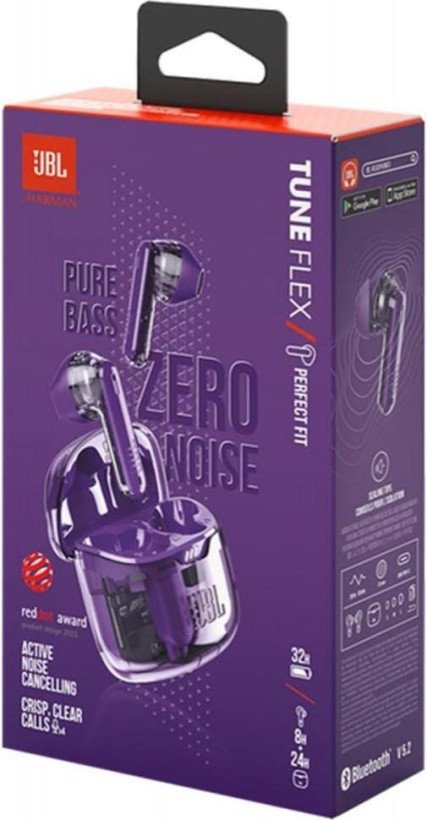 Навушники TWS JBL Tune Flex 2 Ghost Purple (JBLTFLEX2GMAE)  Фото №1