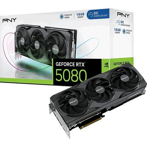 Видеокарта PNY GeForce RTX 5080 Overclocked Triple Fan (VCG508016TFXPB1-O)