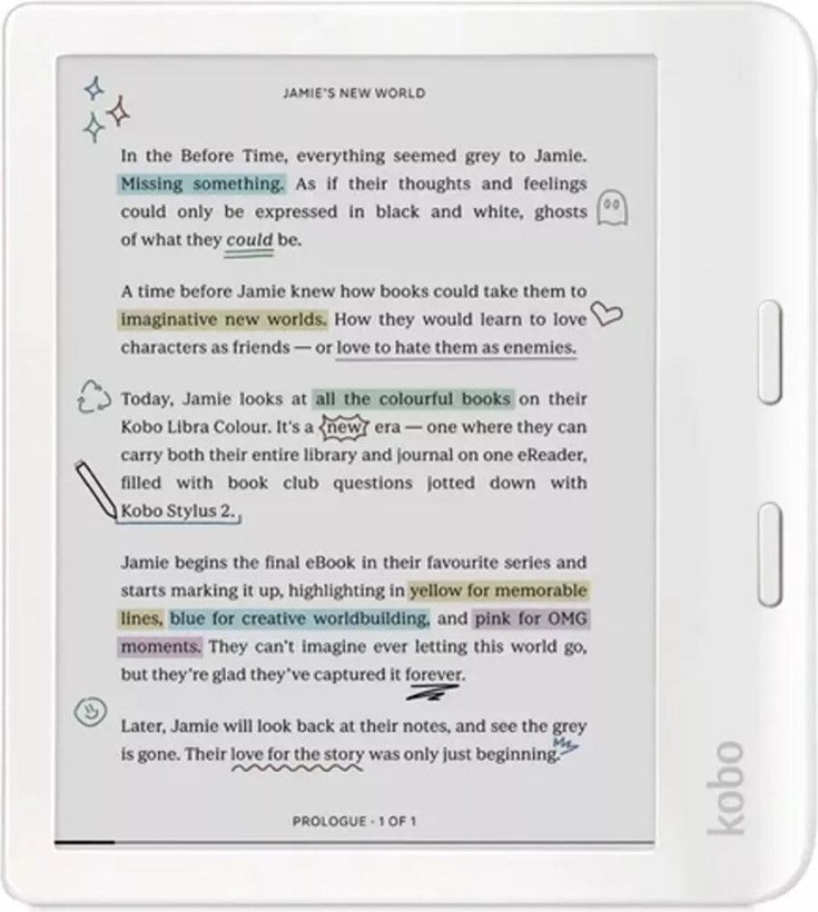 Електронна книга з підсвічуванням Kobo Libra Colour White (N428-KU-WH-K-CK)