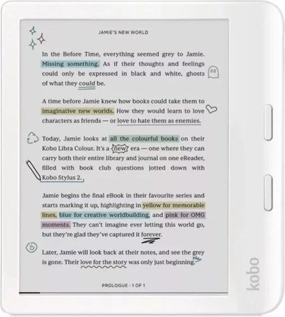 Електронна книга з підсвічуванням Kobo Libra Colour White (N428-KU-WH-K-CK)