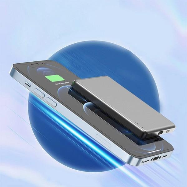Внешний аккумулятор (Power Bank) ASPOR A381 Magnetic Wireless 5000mAh Gray (Type-C/20W)  Фото №2