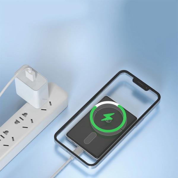 Внешний аккумулятор (Power Bank) ASPOR A381 Magnetic Wireless 5000mAh Gray (Type-C/20W)  Фото №3
