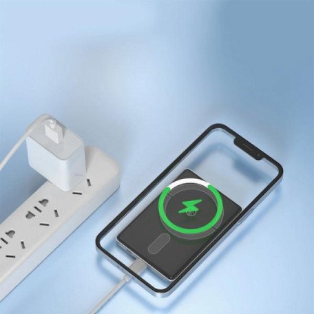 Внешний аккумулятор (Power Bank) ASPOR A381 Magnetic Wireless 5000mAh Gray (Type-C/20W)  Фото №3