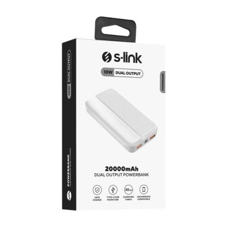 Зовнішній акумулятор (павербанк) S-Link P201 20000mAh 10W White  Фото №4