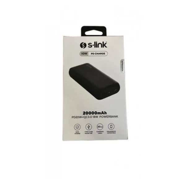 Зовнішній акумулятор (павербанк) S-Link G205 PD20W + QC3.0 20000 mAh Black  Фото №2