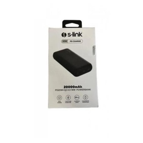 Зовнішній акумулятор (павербанк) S-Link G205 PD20W + QC3.0 20000 mAh Black  Фото №2