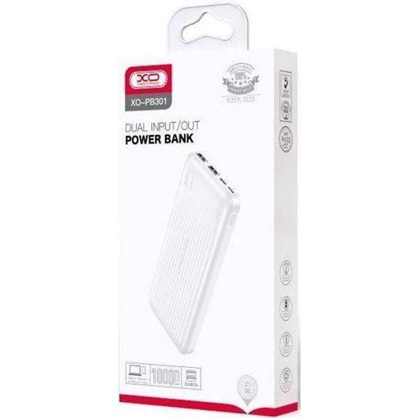 Внешний аккумулятор (павербанк) XO PB301 10000mAh White