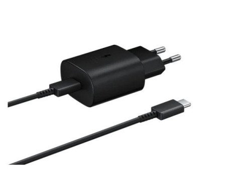 Мережевий зарядний пристрій Samsung 25W PD Power Adapter (w/o cable) Black (EP-TA800NBE)  Фото №1