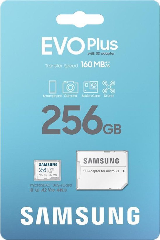 Карта пам&#039;яті Samsung 256 GB microSDXC Class 10 UHS-I U3 EVO Plus + SD Adapter (MB-MC256SA)  Фото №6