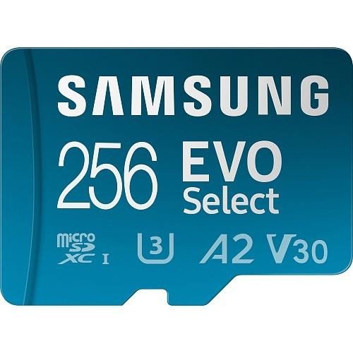 Карта пам&#039;яті Samsung 256 GB microSDXC UHS-I U3 V30 A2 EVO Select + SD Adapter MB-ME256KA  Фото №1