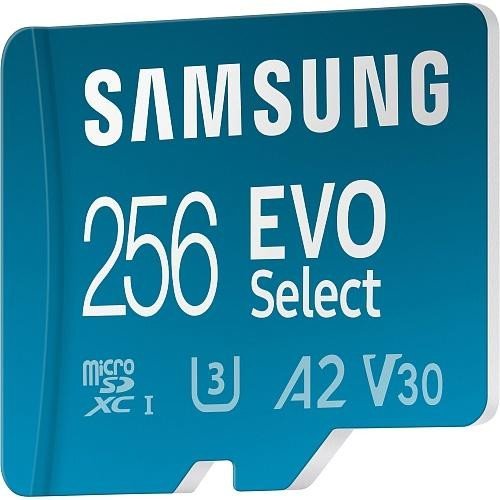 Карта пам&#039;яті Samsung 256 GB microSDXC UHS-I U3 V30 A2 EVO Select + SD Adapter MB-ME256KA  Фото №3