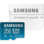 Карта пам'яті Samsung 256 GB microSDXC UHS-I U3 V30 A2 EVO Select + SD Adapter MB-ME256KA Карта пам'яті Samsung 256 GB microSDXC UHS-I U3 V30 A2 EVO Select + SD Adapter MB-ME256KA