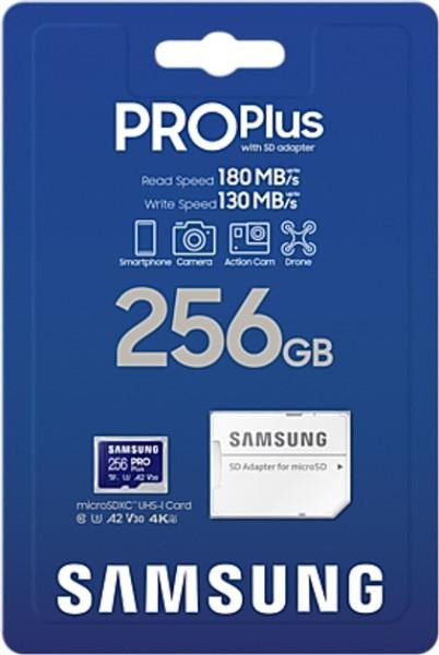 Карта пам&#039;яті Samsung 256 GB microSDXC UHS-I U3 V30 A2 PRO Plus (2021) MB-MD256KA  Фото №1