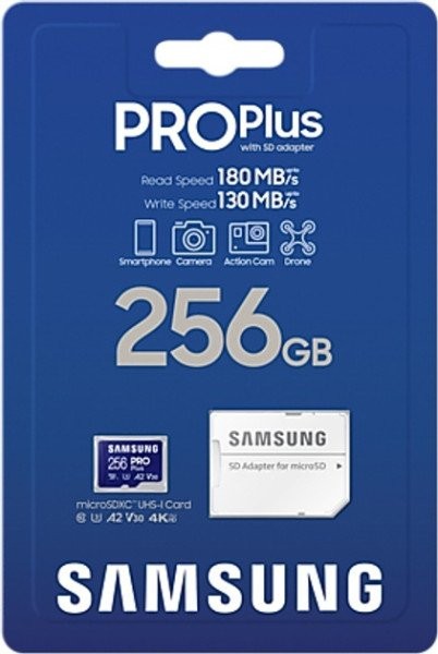 Карта пам&#039;яті Samsung 256 GB microSDXC UHS-I U3 V30 A2 PRO Plus (2021) MB-MD256KA  Фото №4