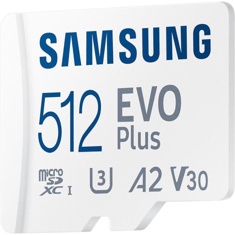 Карта пам&#039;яті Samsung 512 GB microSDXC Class 10 UHS-I U3 V30 A2 EVO Plus + SD Adapter (MB-MC512SA)  Фото №0