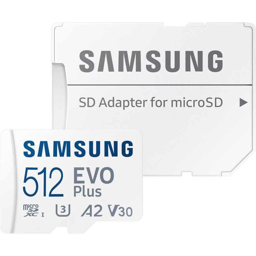 Карта пам&#039;яті Samsung 512 GB microSDXC Class 10 UHS-I U3 V30 A2 EVO Plus + SD Adapter (MB-MC512SA)  Фото №2