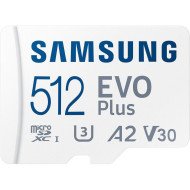 Карта пам&#039;яті Samsung 512 GB microSDXC Class 10 UHS-I U3 V30 A2 EVO Plus + SD Adapter (MB-MC512SA)
