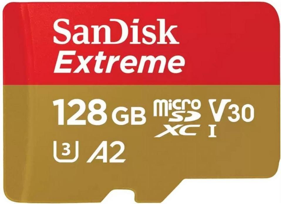 Карта пам&#039;яті SanDisk 128 GB microSDXC UHS-I U3 V30 A2 Extreme (SDSQXAA-128G-GN6MN)  Фото №0