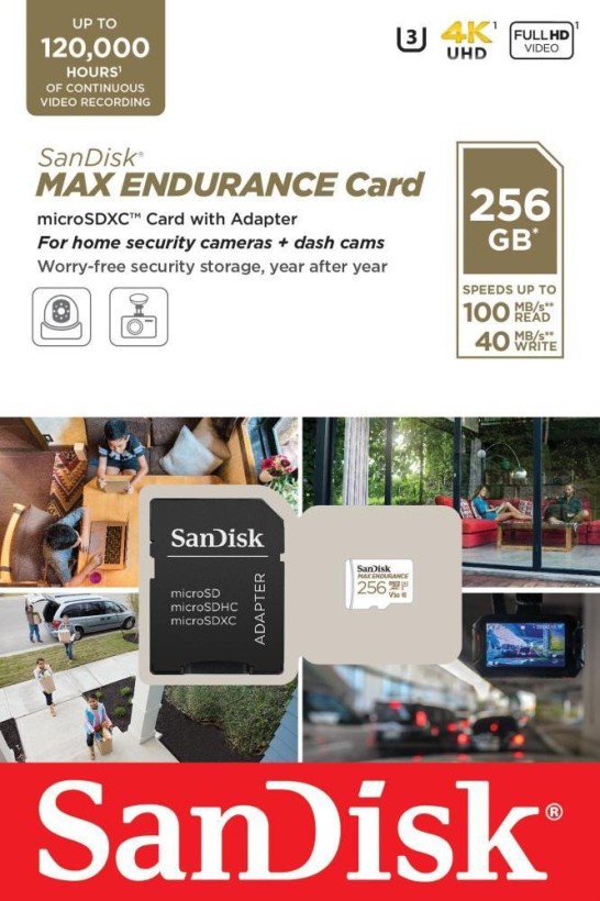 Карта пам&#039;яті SanDisk 256 GB microSDXC Max Endurance UHS-I U3 V30 + SD adapter SDSQQVR-256G-GN6IA  Фото №6