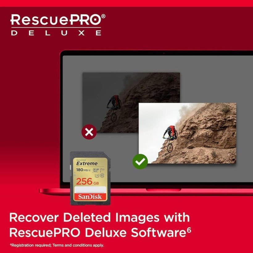 Карта памяти SanDisk 256 GB SDXC UHS-I U3 V30 Extreme (SDSDXVV-256G-GNCIN)  Фото №5