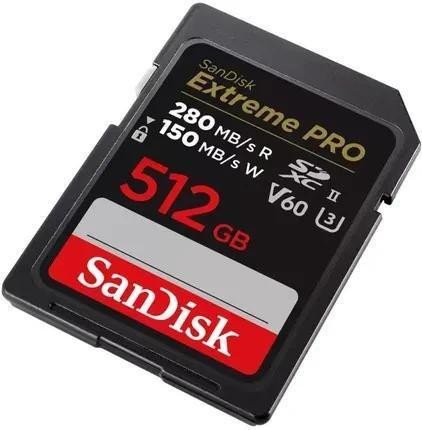 Карта памяти SanDisk 512 GB SDXC Extreme Pro UHS-II U3 V60 Class 10 (SDSDXEP-512G-GN4IN)  Фото №1