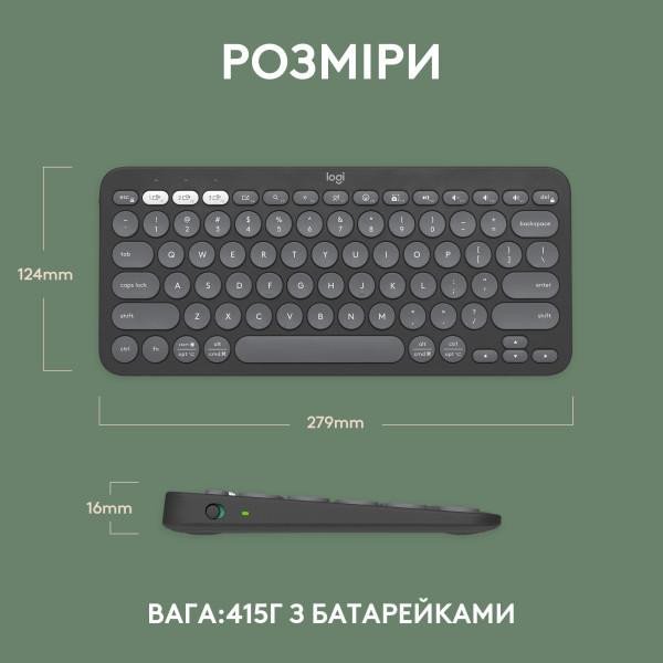 Клавиатура Logitech Pebble Keys 2 K380s Tonal Graphite (920-011753)  Фото №7
