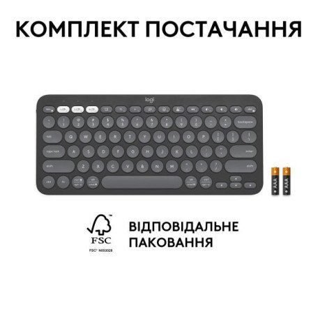 Клавиатура Logitech Pebble Keys 2 K380s Tonal Graphite (920-011753)  Фото №8