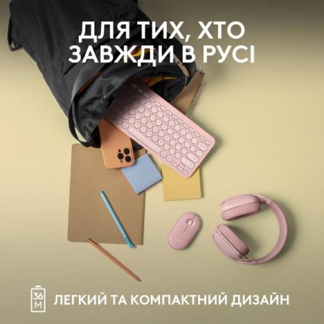 Клавиатура Logitech Pebble Keys 2 K380s Tonal Rose (920-011755)  Фото №6