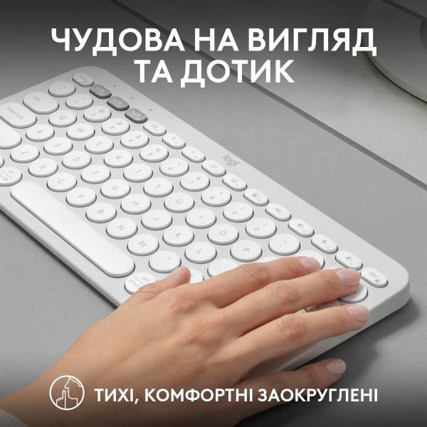 Клавіатура Logitech Pebble Keys 2 K380s Tonal White (920-011754)  Фото №3