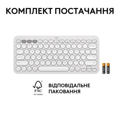 Клавіатура Logitech Pebble Keys 2 K380s Tonal White (920-011754)  Фото №8