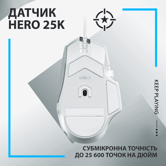 Миша Logitech G502 X White (910-006146)  Фото №3