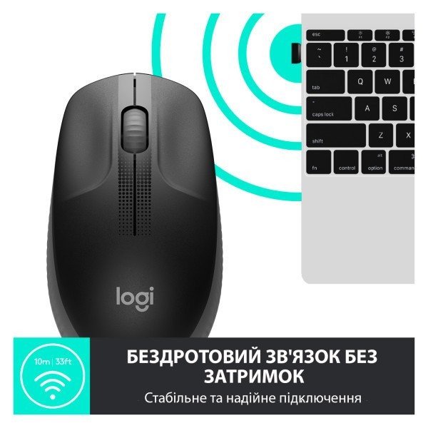 Миша Logitech M190 Wireless Charcoal (910-005905)  Фото №6