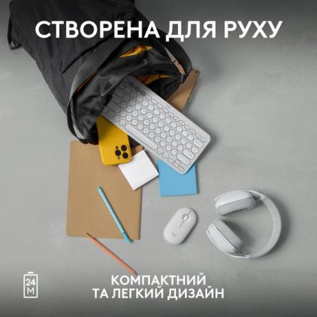 Мышь Logitech Pebble Mouse 2 M350s Tonal White (910-007013)  Фото №5