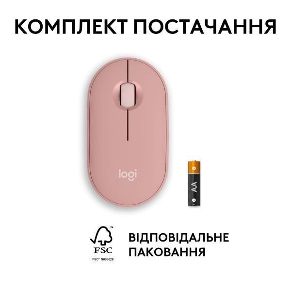 Мышь Logitech Pebble Mouse 2 M350s Tonal Rose (910-007014)  Фото №7
