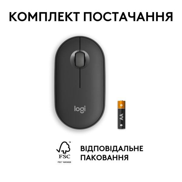 Мышь Logitech Pebble Mouse 2 M350s Tonal Graphite (910-007015)  Фото №7