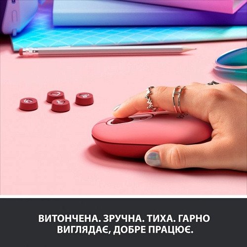 Миша Logitech POP Mouse Bluetooth Heartbreaker Rose (910-006426, 910-006548)  Фото №7