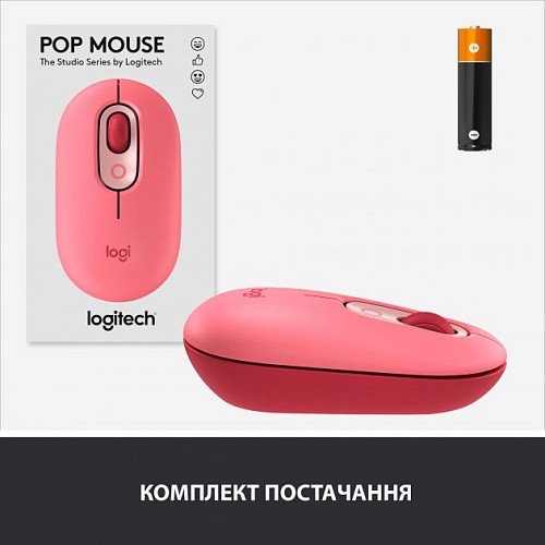 Миша Logitech POP Mouse Bluetooth Heartbreaker Rose (910-006426, 910-006548)  Фото №11