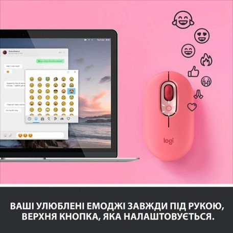 Миша Logitech POP Mouse Bluetooth Heartbreaker Rose (910-006426, 910-006548)  Фото №6