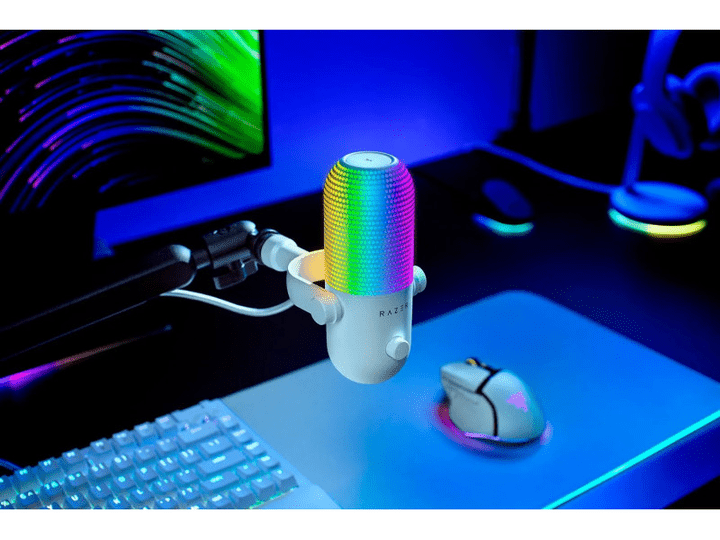 Мікрофон для ПК/ для стрімінгу, подкастів Razer Seiren V3 Chroma White (RZ19-05060200-R3M1)  Фото №4