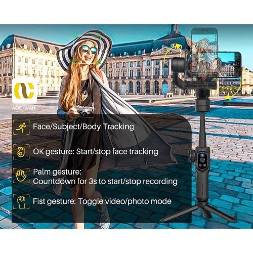 Монопод-стабилизатор AOCHUAN Professional Gimbal Stabilizer for Smartphone SMART S2 Black (AOCHUAN-SMARTS2-B)  Фото №8