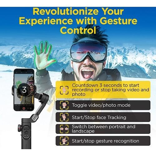 Трехосный стабилизатор AOCHUAN Professional Gimbal Stabilizer for Smartphone SMART XE Black (AOCHUAN-SMARTXE-B)  Фото №7