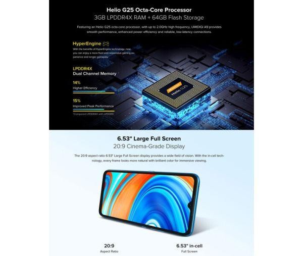 Смартфон UMIDIGI A9 3/64GB Blue (Global EU)  Фото №1