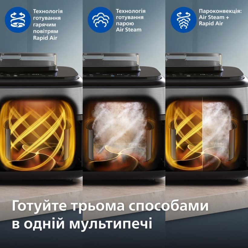 Мультипечь Philips Dual Basket Airfryer 5000 Series NA555/00  Фото №4