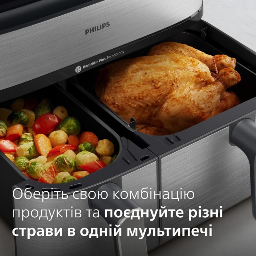 Мультипечь Philips Dual Basket Airfryer 5000 Series NA555/00  Фото №5